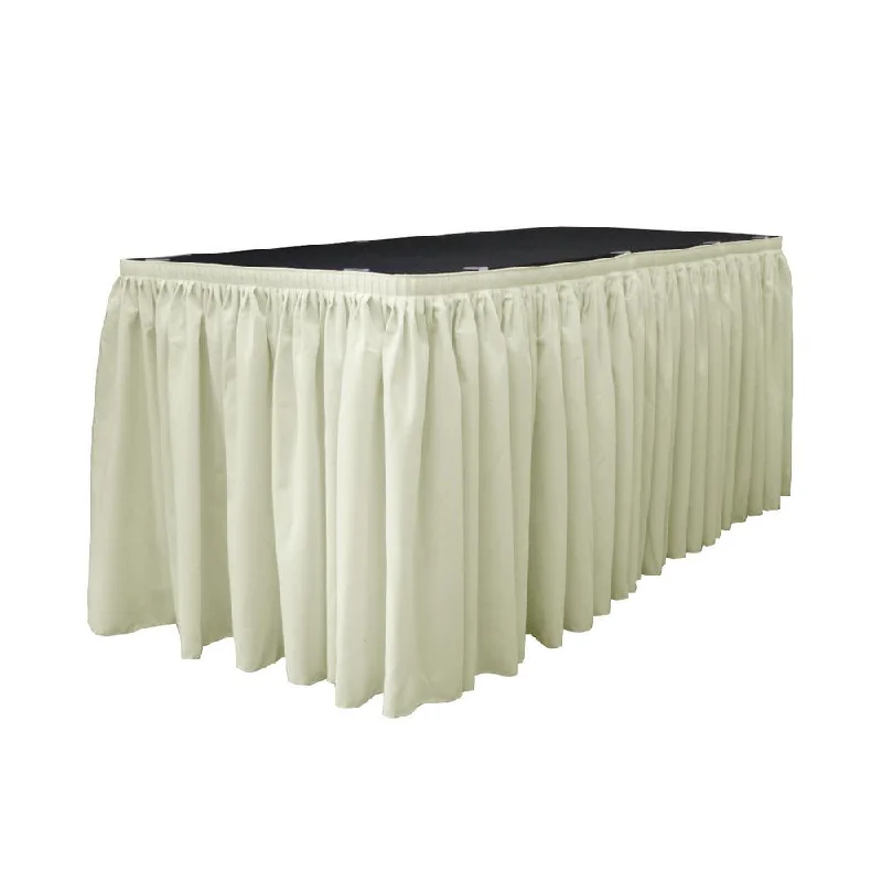 14 Ft. x 29 in. Ivory Accordion Pleat Polyester Table Skirt chiffon skirt flowing