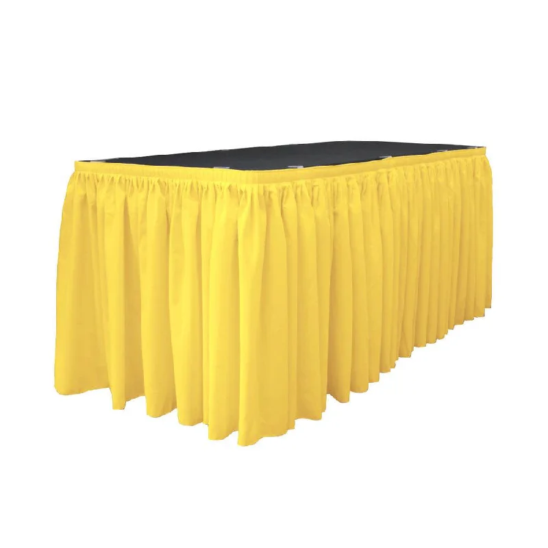 14 Ft. x 29 in. Light Yellow Accordion Pleat Polyester Table Skirt chiffon skirt flowing