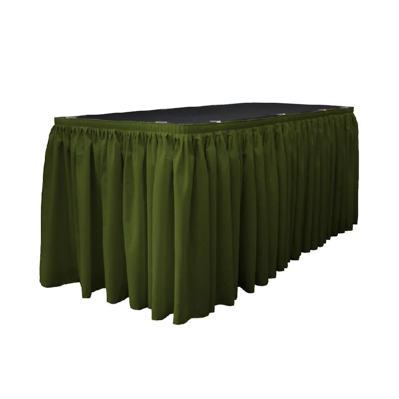 14 Ft. x 29 in. Olive Accordion Pleat Polyester Table Skirt linen skirt airy