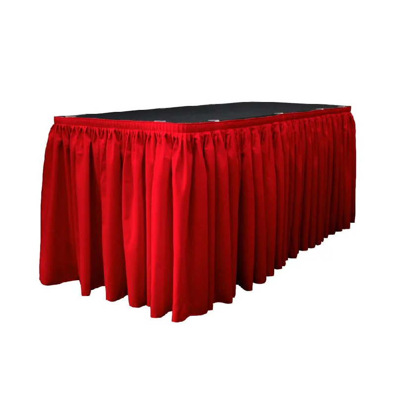14 Ft. x 29 in. Red Accordion Pleat Polyester Table Skirt leather skirt sleek