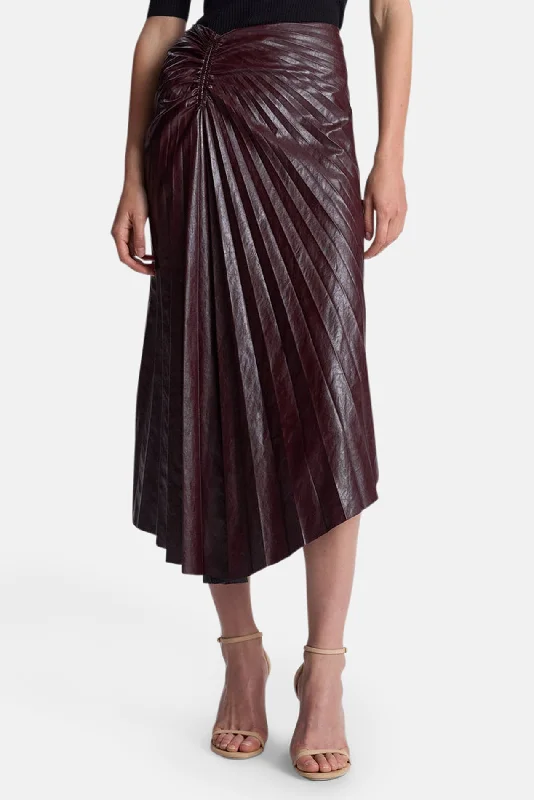 Tracy Textured Vegan Leather Skirt Cordovan leather skirt sleek