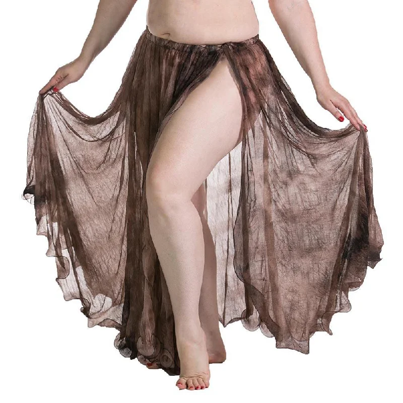 Belly Dance Patterned Skirt with Slit | SHEER SHOWTIME chiffon skirt airy