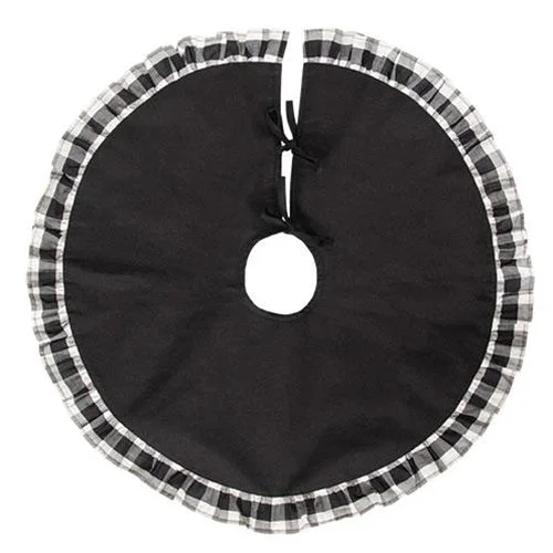Black & White Buffalo Check Ruffle Tree Skirt wool skirt sturdy