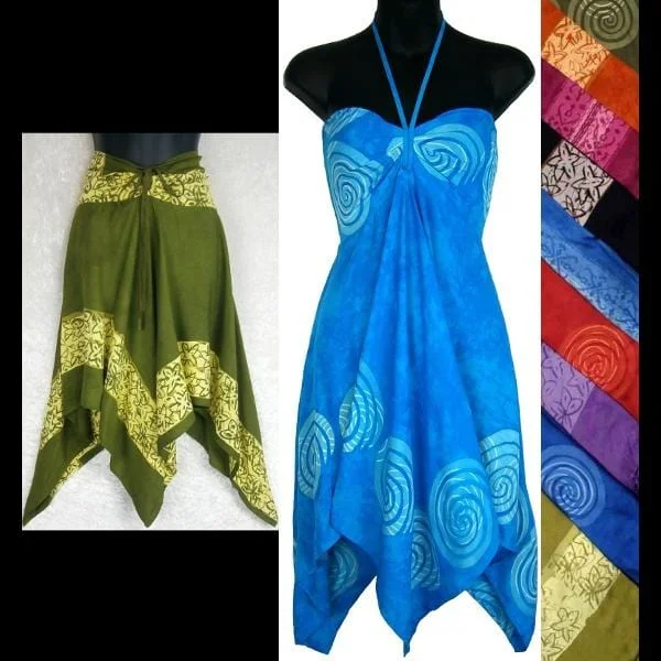 Premium Batik Border Convertible Top/Skirt denim skirt durable