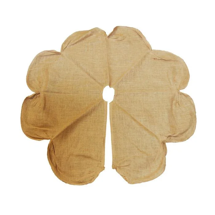 Burlap Tree Skirt Round Ruched Edge, Natural, 42-Inch cashmere skirt rich