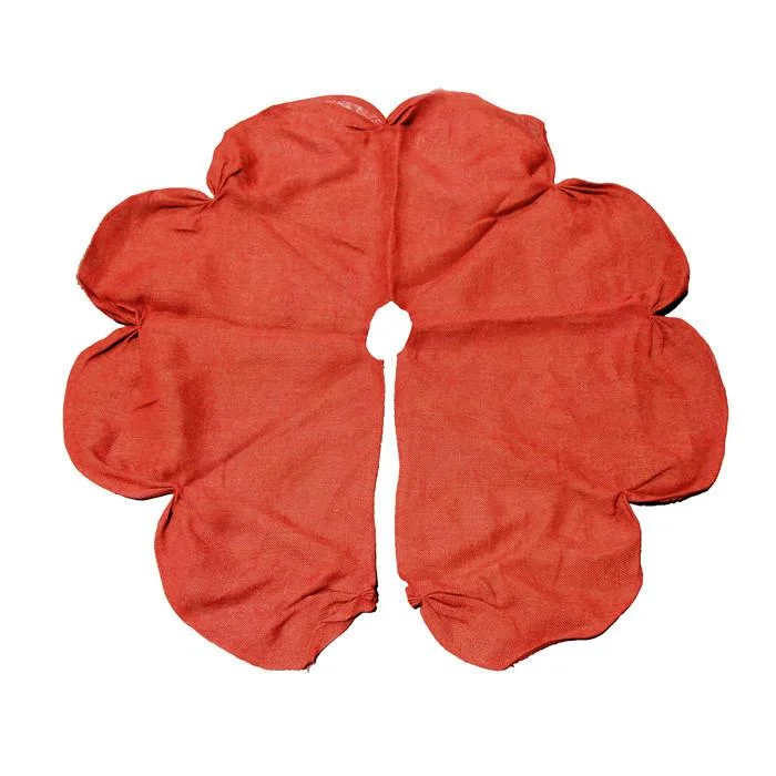 Burlap Tree Skirt Round Ruched Edge, Red, 42-Inch low waist skirt
