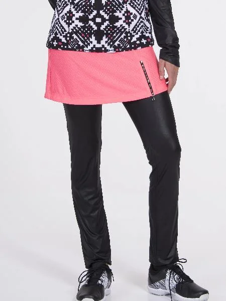 Fitness Legging/Skirt Combo Coral/Black- FINAL SALE wrap skirt elegant