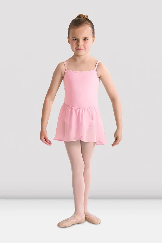CR5110 - Girls Candy Pink Barre Stretch Waist Mock Wrap Skirt - Select Size silk skirt lustrous