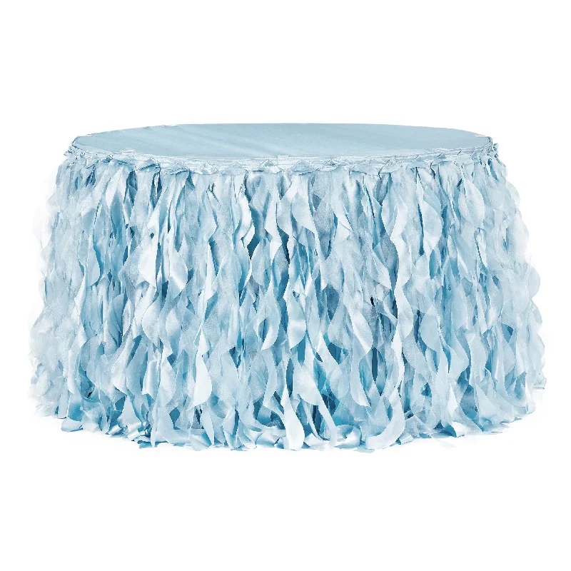 Curly Willow 14ft Table Skirt - Baby Blue velvet skirt rich