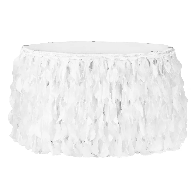 Curly Willow 14ft Table Skirt - White linen skirt natural