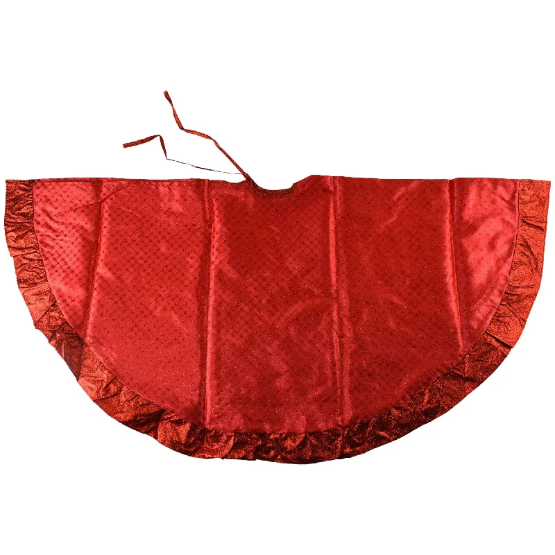 Glittered Starburst Diamonds Christmas Tree Skirt, 47-1/4-Inch - Red cashmere skirt soft
