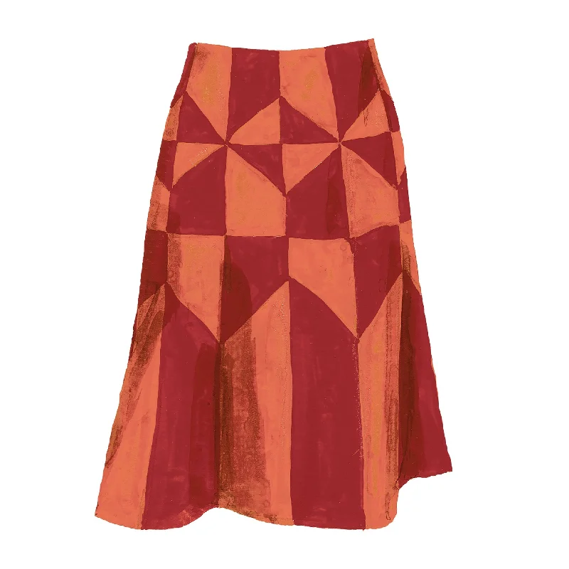 Greenwich Village Suede Patchwork Skirt cashmere skirt fine