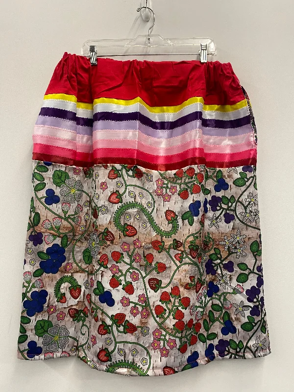 Handmade Grandmother Stories Dark Birch w/ Red Top Ribbon Skirt chiffon skirt airy