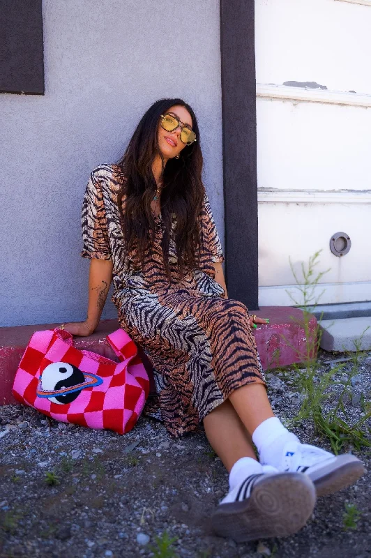 Ćest la Vie Plissé Skirt Set in Go Get 'Em Tiger wrap skirt elegant