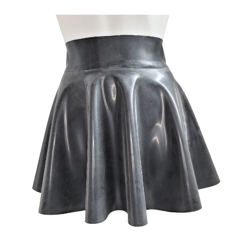 Latex Skater Skirt high slit skirt