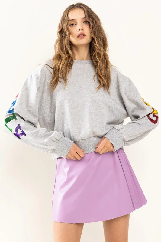 LAVANDER FAUX LEATHER PLEATED DETAILED SKIRT BIC60790 satin skirt smooth