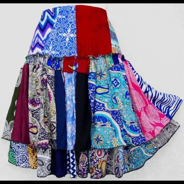 Lucy's Patchwork Flirty Skirt corduroy skirt durable