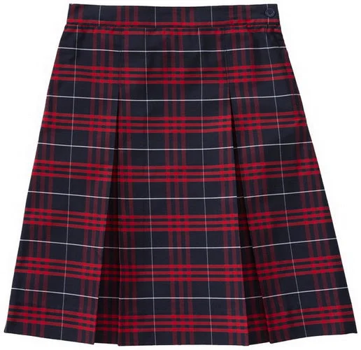 Plaid 37 Kick Pleat Skirt linen skirt relaxed