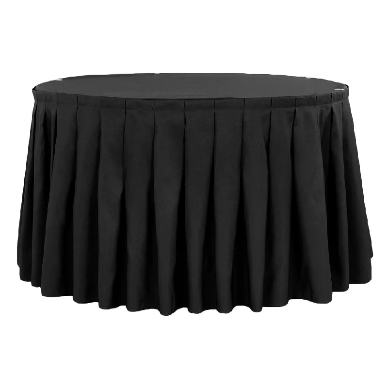 Polyester 14ft Table Skirt - Black velvet skirt luxury