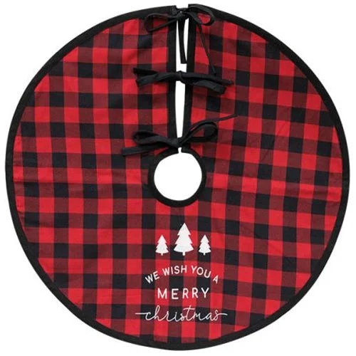 Red Buffalo Check Merry Christmas Tree Skirt denim skirt classic