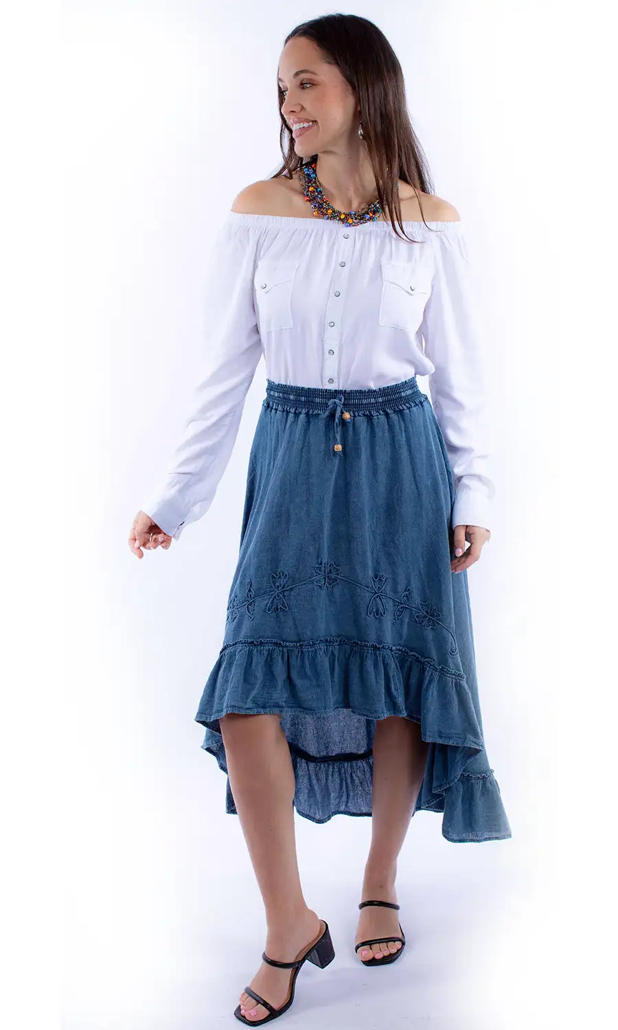 Scully Cantina High Low Skirt (PSL-272) - Women's Skirt chiffon skirt delicate