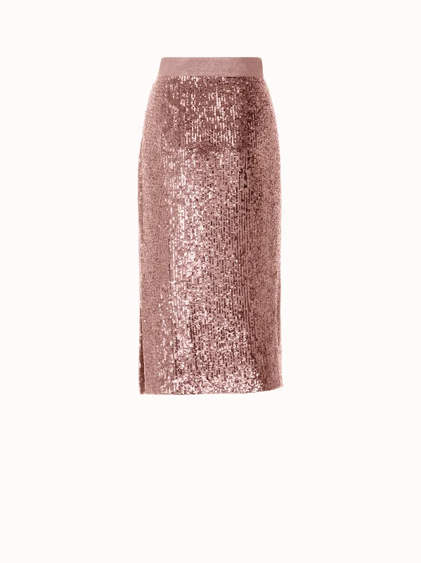 Sequins Pencil Skirt wool skirt thick
