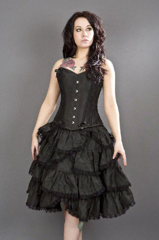 Sophia Knee Length Burlesque Skirt In Taffeta relaxed fit skirt