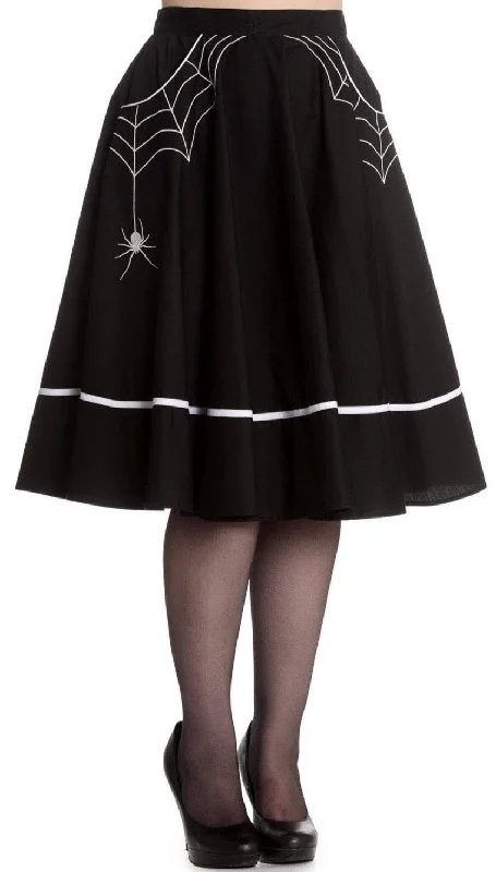 Spiderweb Swing Skirt in Black & White wool skirt thick