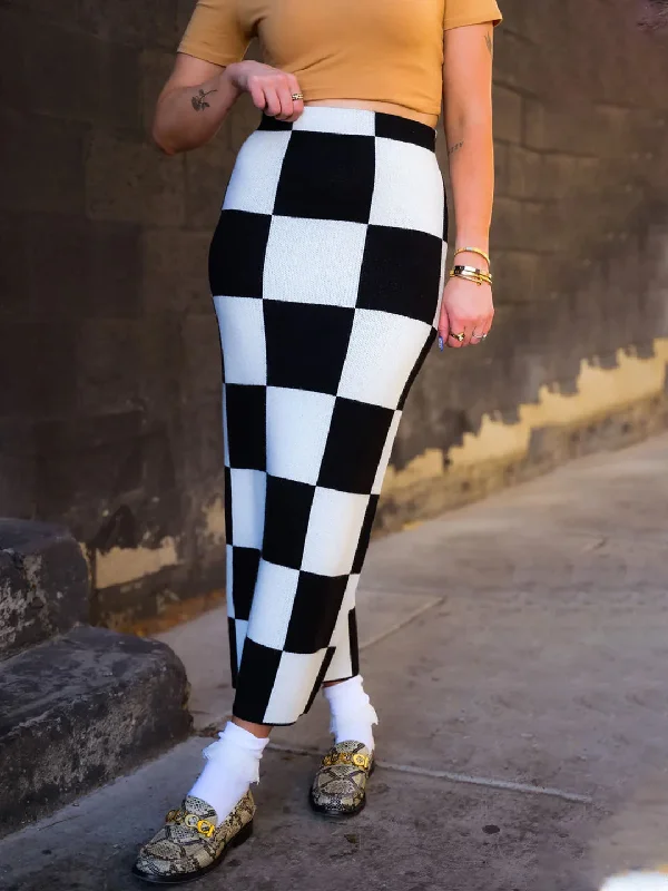 TANDUL Women Argyle Pencil Multicolor Skirt pencil skirt chic