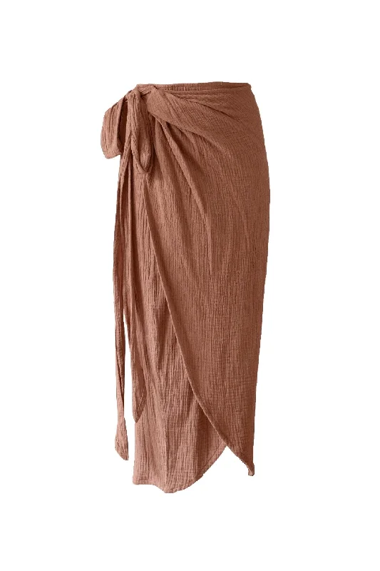 Tatiana Skirt Dark Terracotta velvet skirt plush
