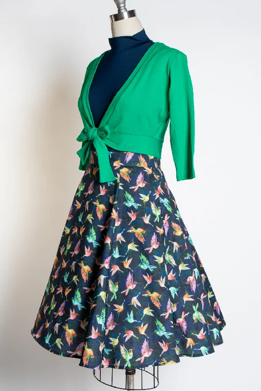 Twirl Skirt - Hummingbird zip skirt side