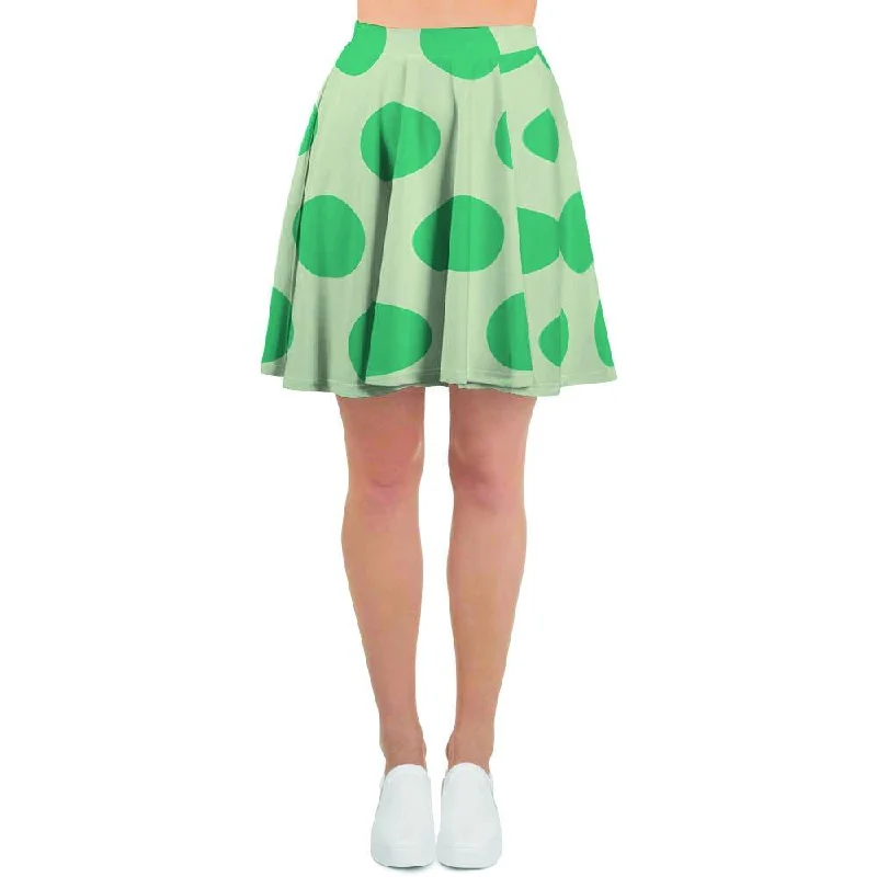 White And Green Polka Dot Women's Skirt lace skirt intricate